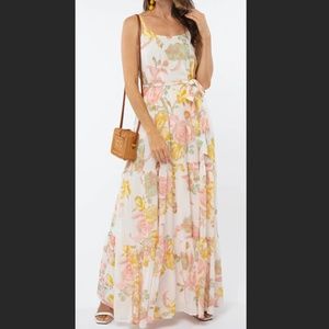 FLYING TOMATO Maternity and Post-Bump Friendly Floral Maxi Dress SIZE L